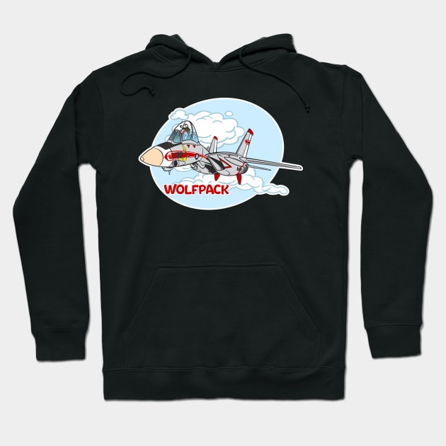 Tomcat Cartoon VF-1 Wolfpack Hoodie by MBK